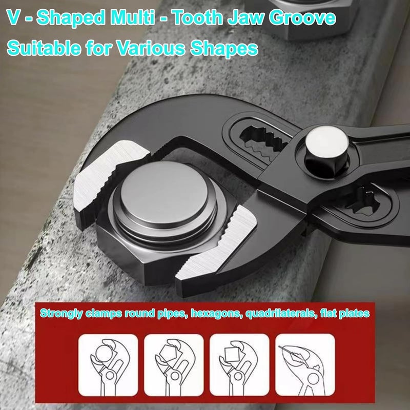 Warmtree 7-Inch Groove Joint Pliers - Upgraded 42mm Wide Opening Water Pump Pliers, V-Jaw Channel Locks for Home & Industrial Repairs,chrome vanadium steel - Image 3